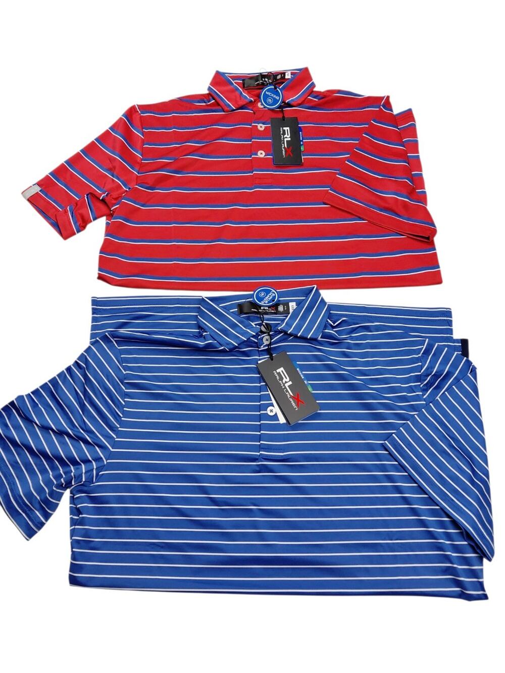 RLX Polo Ralph Lauren Lot Of 2 Shirts Size S Striped Short Sleeve Wicking Shirt